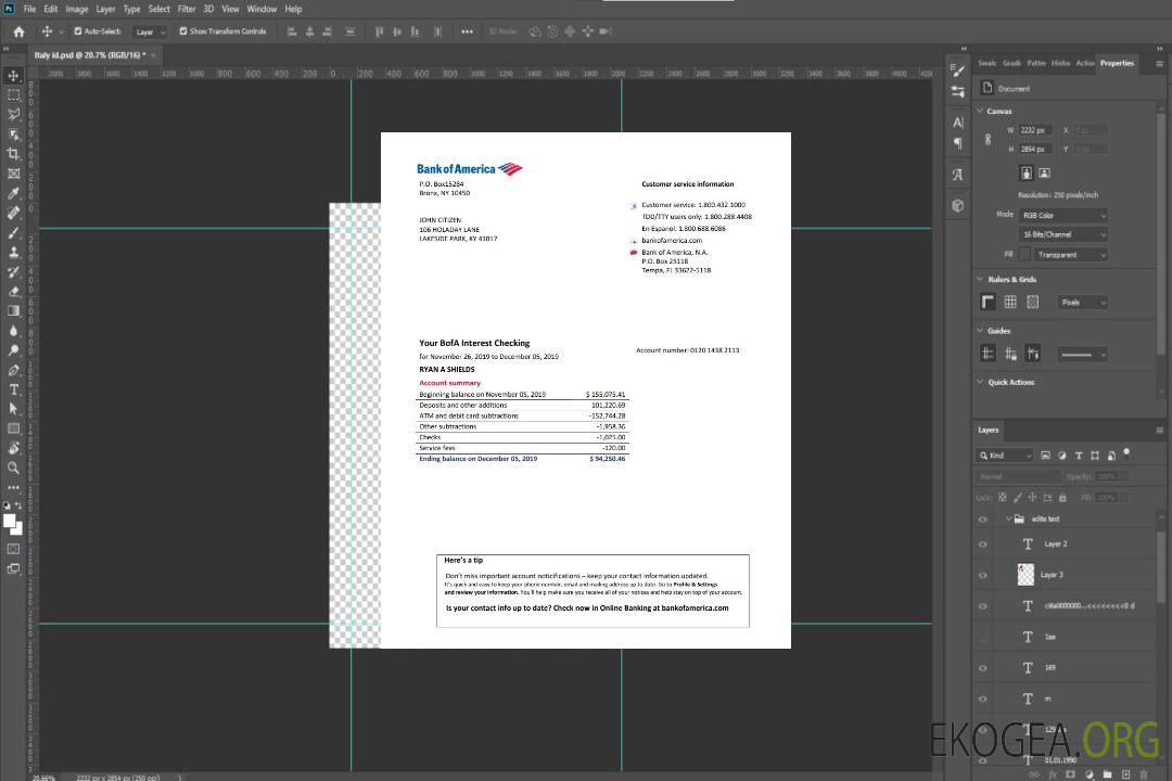 Modèle de relevé bancaire USA Bank of America facile à remplir au format Word et PDF template Modèle de relevé bancaire USA Bank of America facile à remplir au format Word et PDF template